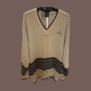 Vintage HEAD Silverado Cream Knit Fair Isle Sweater Size 8